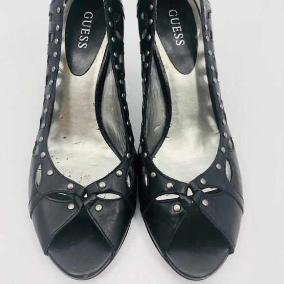 ✨Guess Afraid Peep Toe Cutout Embellished Heels - Picture 2 of 11